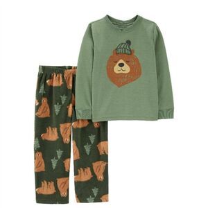 Baby Long Sleeve Bear Forest Print Pajama Lounge 2-Piece Set Size 18M